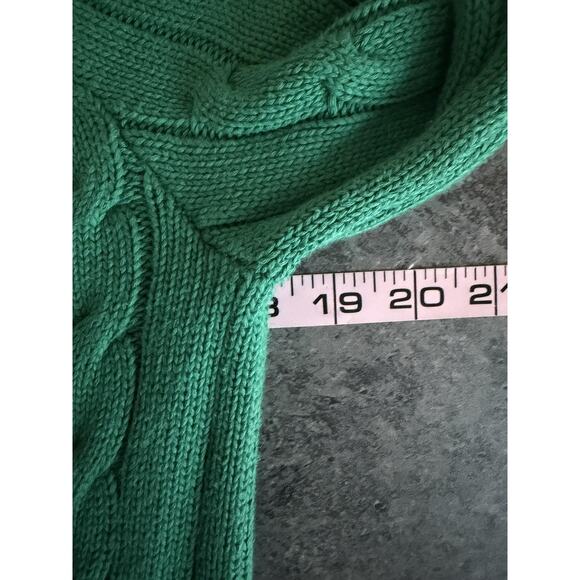 Ralph‎ Lauren Sweater Womens M Cable Knit Boyfriend Crewneck Pink Pony Buttons - Picture 6 of 8